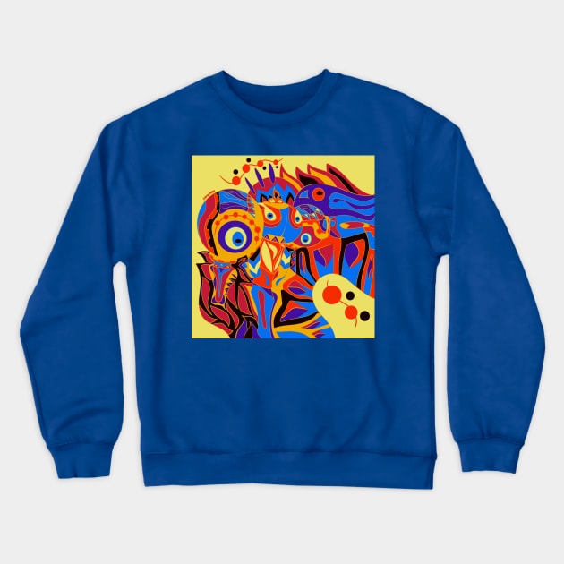 alien armor dogu in japan arts ecopop Crewneck Sweatshirt by jorge_lebeau